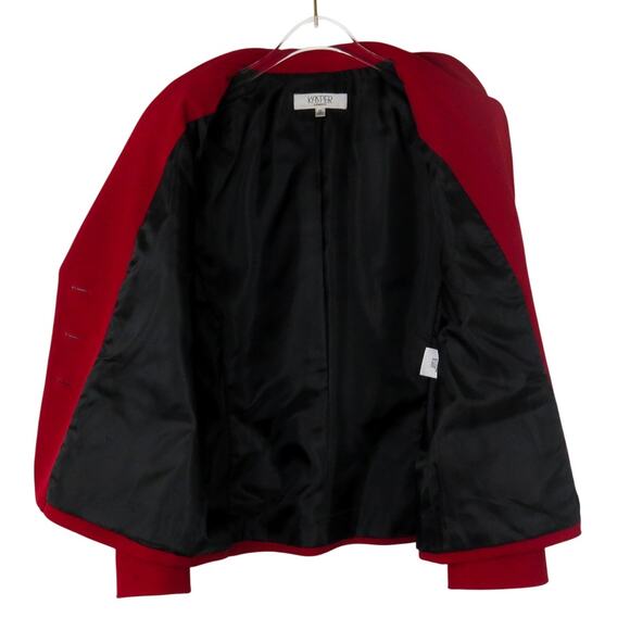 Vintage Kasper Red Blazer Notch Collar Black Buttons Size 10 - Picture 3 of 6